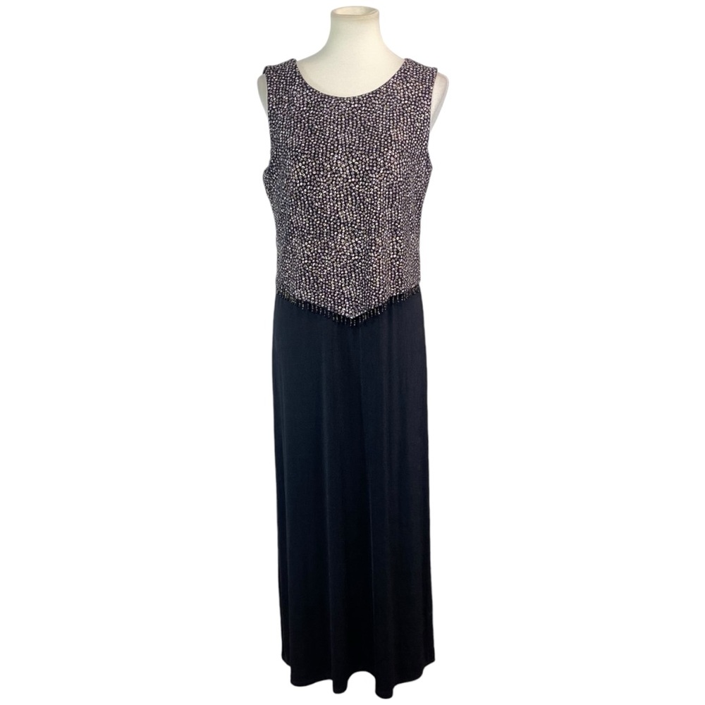 Woman’s Social Circles layered geometric pattern beaded layered dress size 12